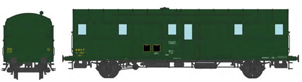 REE Modeles VB-326 - French SNCF OCEM 32 Luggage Van, 306 green, without headlight, East SNCF N°19903 Era III-IV